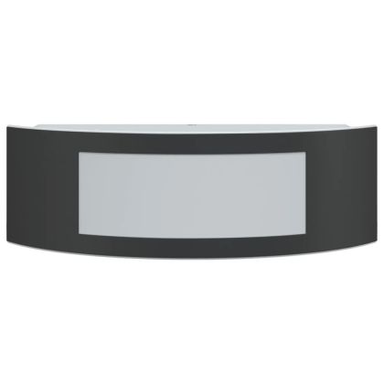 Външни стенни осветителни тела 2 бр черни неръждаема стомана