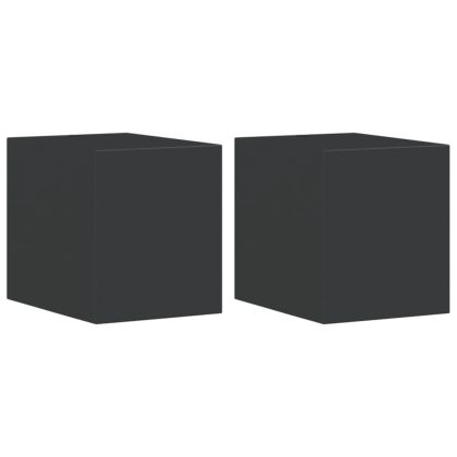 Външни стенни лампи, 2 бр, черен, лят алуминий