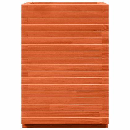 Градинска кашпа, восъчнокафява, 50x50x72 см, борово дърво масив