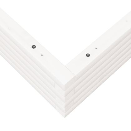 Градинска кашпа, бяла, 100x100x23 см, борово дърво масив