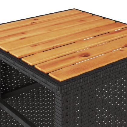 Бистро комплект с възглавници 3 части черен полиратан