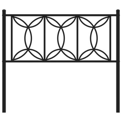 Метална табла за глава, черна, 107 см