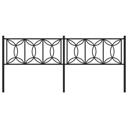 Метална табла за глава, черна, 200 см