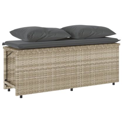 Градински трапезен комплект 3 части с възглавници светлосив