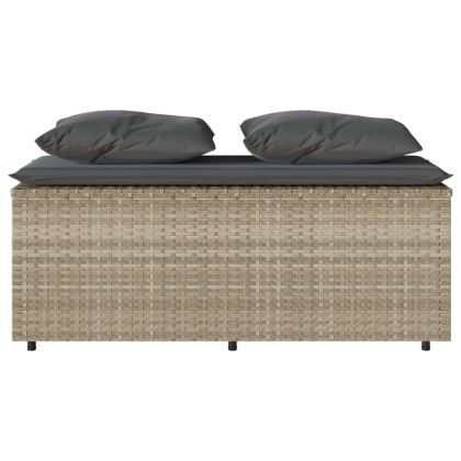 Градински трапезен комплект 3 части с възглавници светлосив