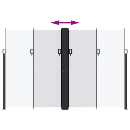 Прибираща се странична тента, бяла, 220x1200 см