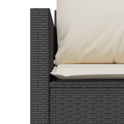 Бистро комплект с възглавници 3 части черен полиратан