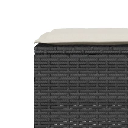 Бистро комплект с възглавници 3 части черен полиратан