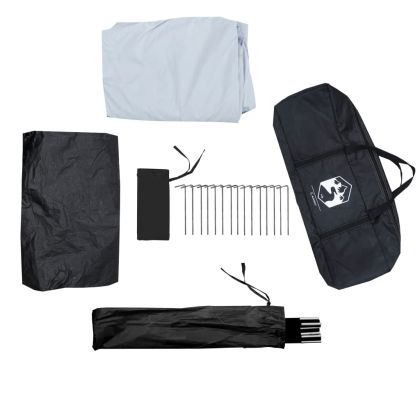 Семейна куполна палатка 6 души бял затъмняващ плат водоустойчив