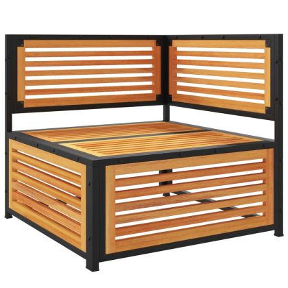 Градински ъглов диван с възглавници, акация масив