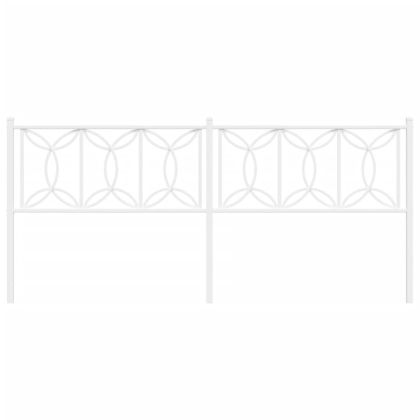 Метална резервна табла за легло, бяла, 200 см