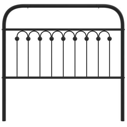 Метална табла за глава, черна, 100 см