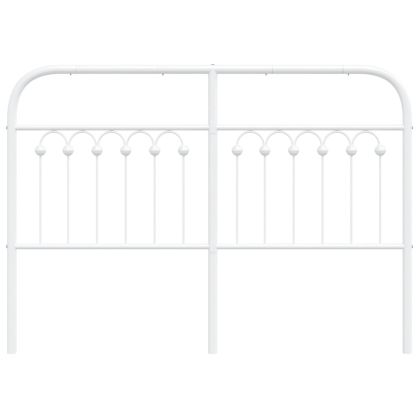 Метална табла за глава, бяла, 135 см