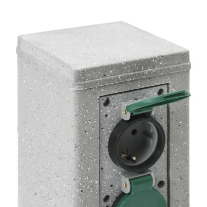 Външен контакт с шип 4-посочен каменна визия сив 16x16x29,5 см