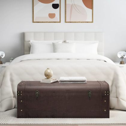 Сандък за съкровища с резета кафяв 110x50x39,5 см шперплат