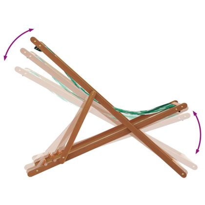 Сгъваем плажен стол, на листа, масивно дърво евкалипт и плат