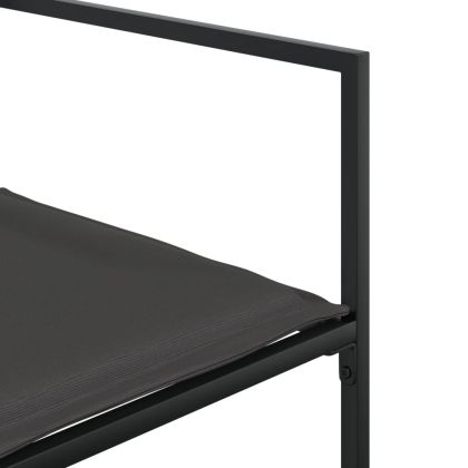 Градински комплект от 13 части, с възглавници, черен, текстилен