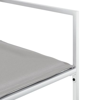 Градински комплект от 11 части, с възглавници, бял, текстилен