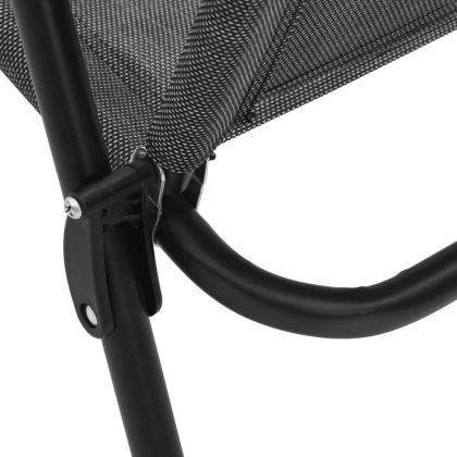 Сгъваеми градински столове 8 бр меланж сив стомана и текстилен