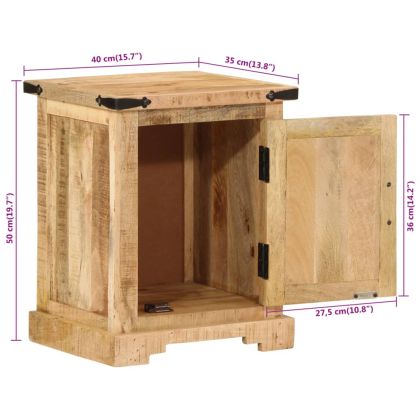 Нощно шкафче, 40x35x50 см, масивна мангова дървесина