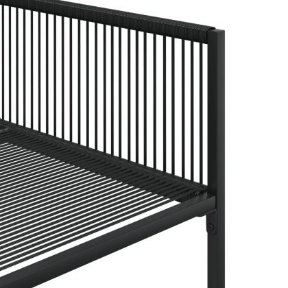 Градински трапезен комплект 11 части черен полиратан