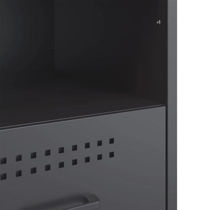 Нощни шкафчета, 2 бр, антрацит, 36x39x50,5 см, стомана