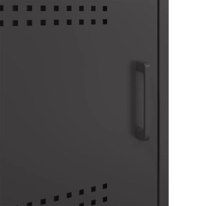 Нощни шкафчета, 2 бр, черно, 36x39x68 см, стомана