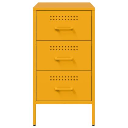 Нощно шкафче, горчица жълто, 36x39x68 см, стомана