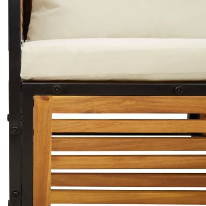 Градински комплект диван, 7 части, с възглавници, акация масив