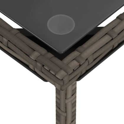 Градински комплект с възглавници, 3 части, сив, полиратан