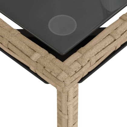 Градински комплект с възглавници, 3 части, бежов, полиратан