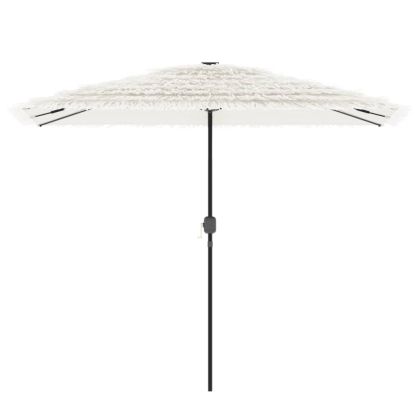 Градински чадър със стоманен прът, бял, 300x200x250 см