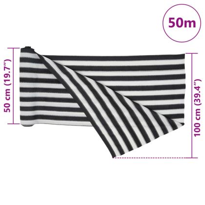 Засенчваща мрежа антрацит и бяло 1x50 м HDPE 75 г/м²