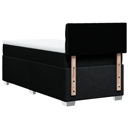 Боксспринг легло с матрак, черна, 90x190 см, плат