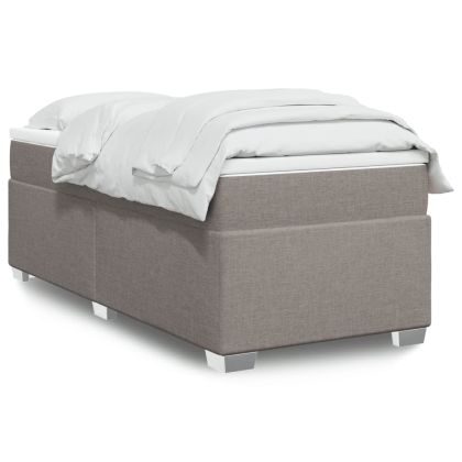 Боксспринг легло с матрак, таупе, 100x200 см, плат