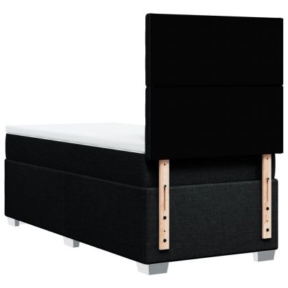 Боксспринг легло с матрак, черно, 100x200 см, плат