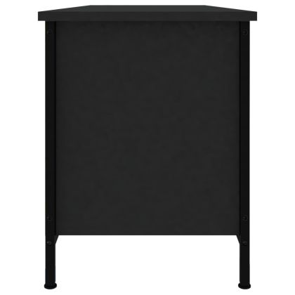 ТВ шкаф, черен,102x35x45 см, инженерно дърво