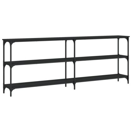 Конзолна маса, черна, 200x29x75 см, инженерно дърво