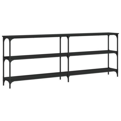 Конзолна маса, черна, 200x29x75 см, инженерно дърво