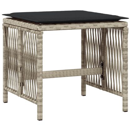 Градински комплект с възглавници 15 части полиратан светлосив