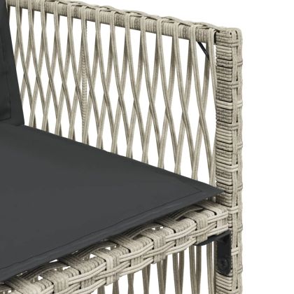 Градински комплект с възглавници 15 части полиратан светлосив