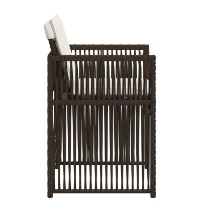 Градински столове с възглавници, 4 бр, кафяви, полиратан