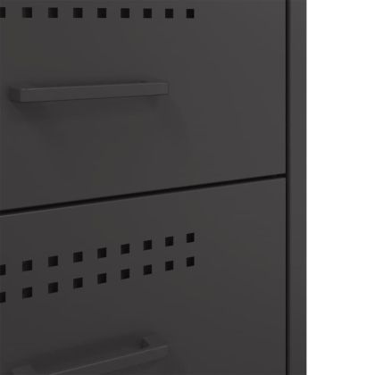 Нощни шкафчета, 2 бр, черно, 36x39x68 см, стомана