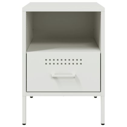 Нощно шкафче, бяло, 36x39x50,5 см, стомана