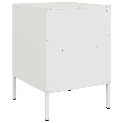 Нощно шкафче, бяло, 36x39x50,5 см, стомана