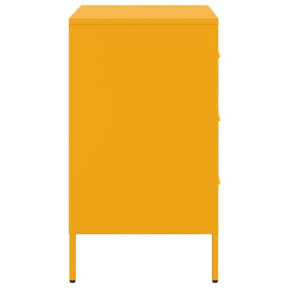 Нощни шкафчета, 2 бр, горчица жълто, 36x39x68 см, стомана