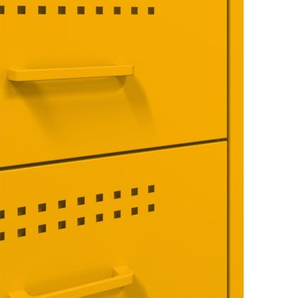 Нощни шкафчета, 2 бр, горчица жълто, 36x39x68 см, стомана