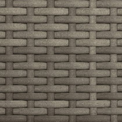 3-местен градински диван със сенник и табуретки сив полиратан