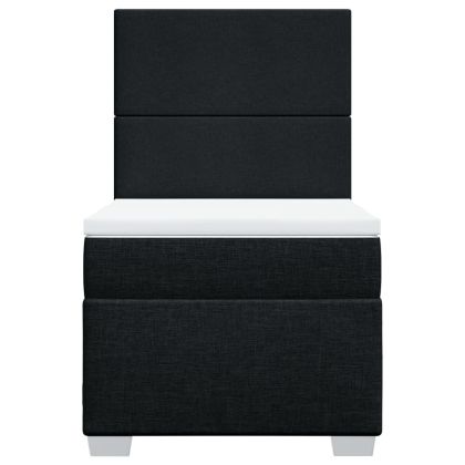 Боксспринг легло с матрак, черна, 90x190 см, плат