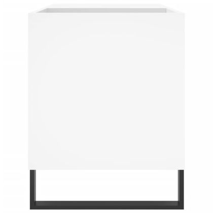 Шкаф за грамофонни плочи бял 85x38x48 см инженерно дърво